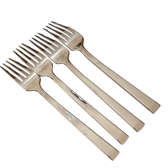 4 Mikasa Pinch Salad Fork 7.75" stainless 18/8 Japan sleek minimalist modern des - Picture 6 of 7